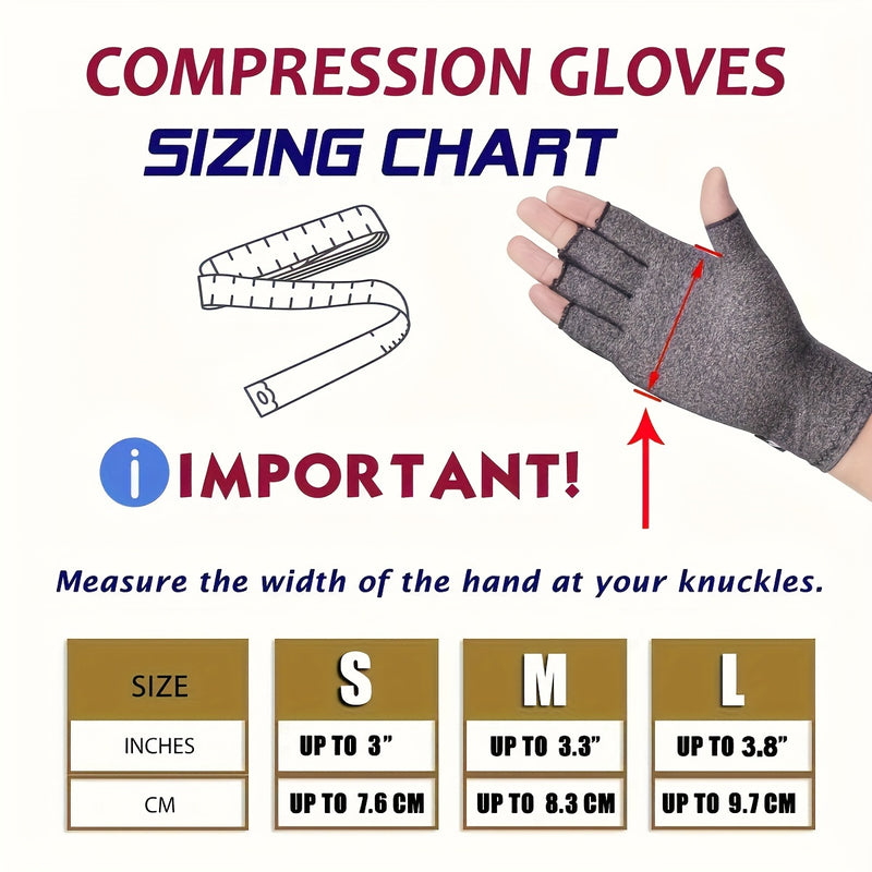 1 Pair RJF Premium Compression Gloves - Fingerless Thumb & Half-Finger Design for Enhanced Mobility, Breathable -Spandex Blend for All-Day Comfort, Durable Smart Stitching, Ideal for Sports, Daily Work & Exercise - Available