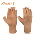 1 Pair RJF Premium Compression Gloves - Fingerless Thumb & Half-Finger Design for Enhanced Mobility, Breathable -Spandex Blend for All-Day Comfort, Durable Smart Stitching, Ideal for Sports, Daily Work & Exercise - Available